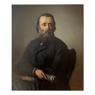 Eugène Beyer, Portrait d'homme assis à la Torah, Oil on Canvas For Sale