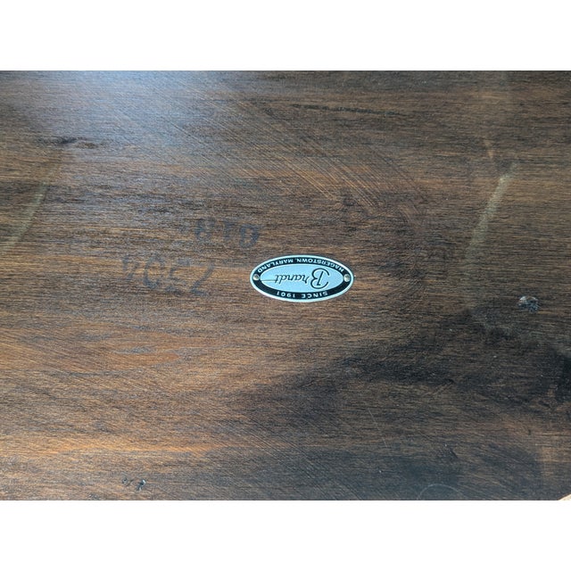 Brandt Brandt 1970s Asian Inspired Vintage Oval Two-Tier End Table For Sale - Image 4 of 8