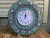 Blue Handmade Copper Clock with Carved Flowers For Sale - Image 8 of 8