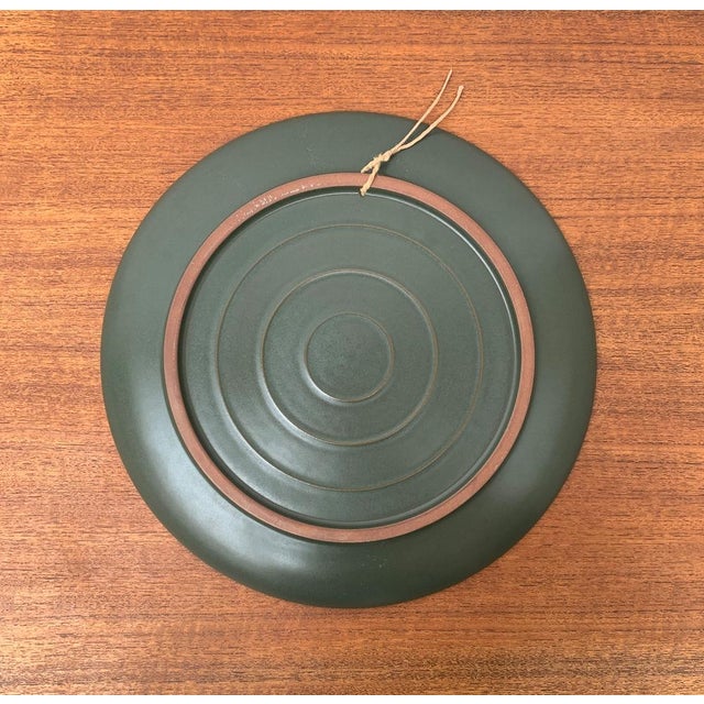 Green Vintage German Wall Plate in Ceramic from Keramik Manufaktur Kupfermühle, 1970s For Sale - Image 8 of 16