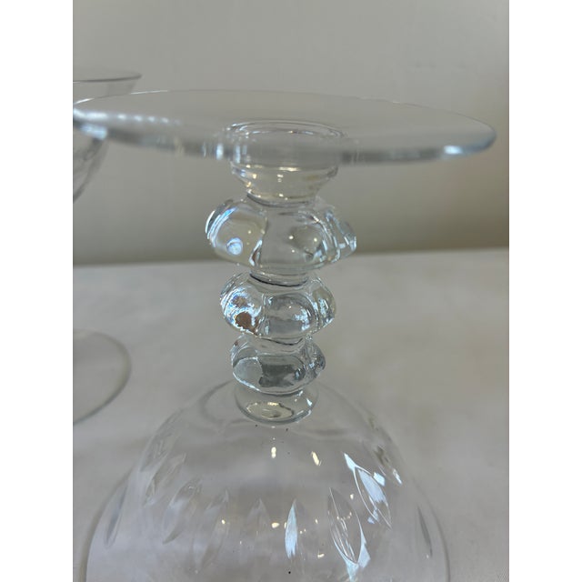 Transparent Mid 20th Century Duncan Miller “Juno” Etched Coupes Mid-Century American Crystal - Set of 3 For Sale - Image 8 of 9