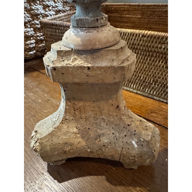 Italian 18th-Century Italian Wooden Altar Stick For Sale - Image 3 of 10