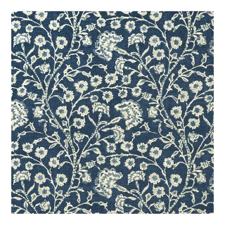 1/2 Yard Remnant of McLaurin & Piercy Bikkia Fabric in Indigo For Sale