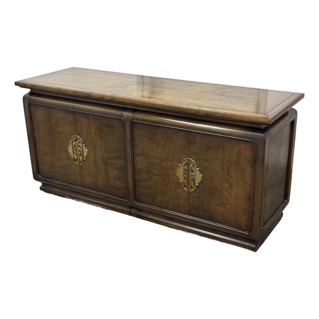 Albright Zimmerman Honey Brown Walnut Sideboard, Mid 20th Century For Sale