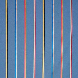 Schumacher Larivey Stripe Fabric in Slate For Sale