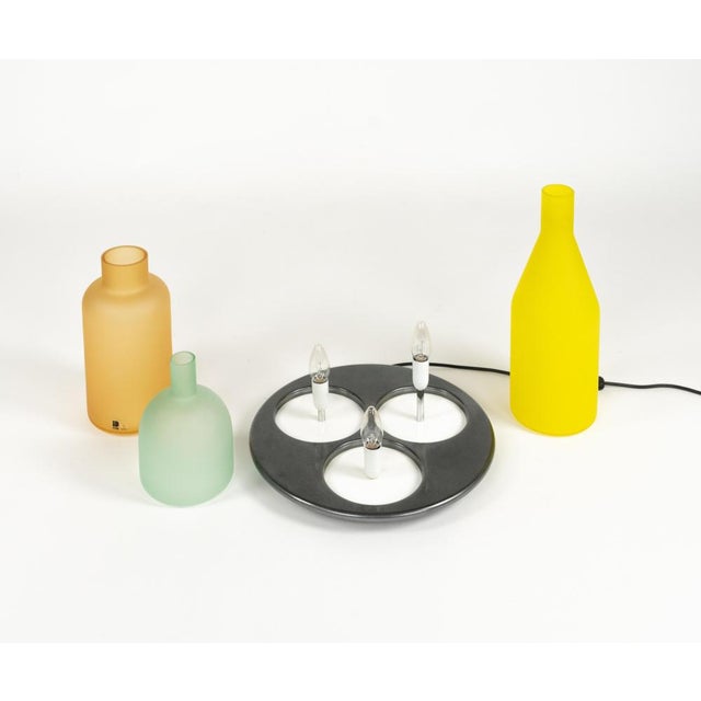 Metal Bacco 1-2-3 Table Lamp in Murano Glass by Guido Rosati for Itre, 1980s For Sale - Image 7 of 17