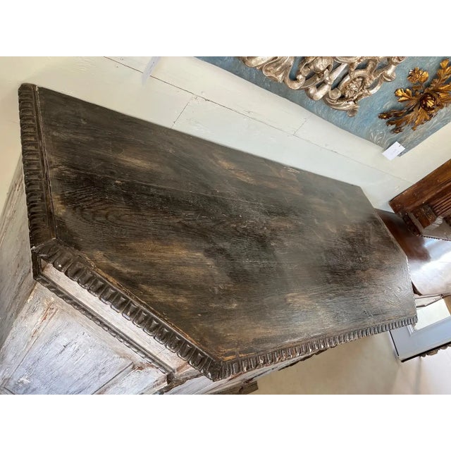 Antique White Italian Painted Credenza, 19th Century For Sale - Image 8 of 11
