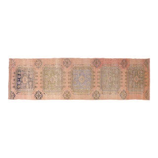 Faded Terracotta & Sage Vintage Rug For Sale