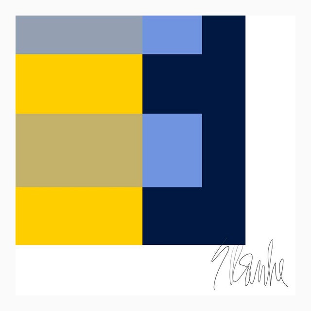 Yellow Through Blue on Navy Fine Art Print 35" X 45" by Liz Roache For Sale In Boston - Image 6 of 7