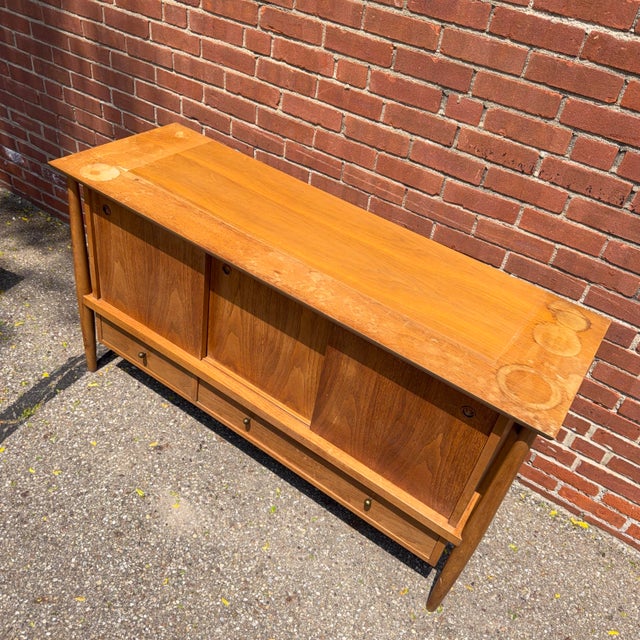 Mid 20th Century Two Piece “Contempora” Danish Style Hutch by Mt. Airy Furniture for John Stuart Furniture For Sale - Image 9 of 12
