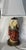 Metal Sculptural Ceramic Dragon Table Lamp With Applied Flowers and Pierced Metal Base For Sale - Image 7 of 9
