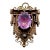 Late 19th Century Victorian 14k Gold Amethyst & Seed Pearl Pendant / Watch Pin Brooch For Sale