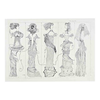Ursula Lefkes, Bosom Buddies / Close Friends, 1962, Etching For Sale