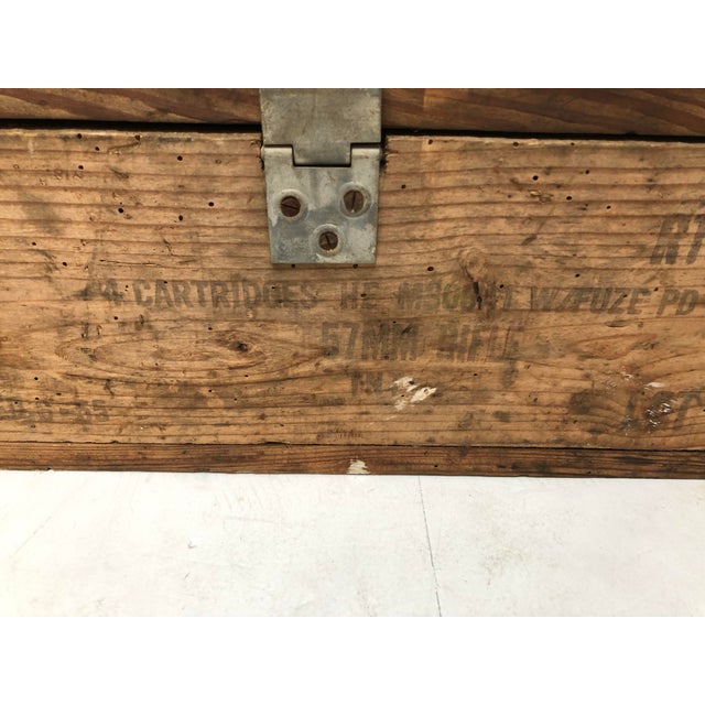 Vintage Handcrafted Wood Ammunition Box For Sale In Dallas - Image 6 of 8