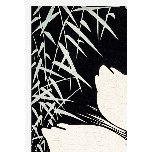 Japanese White Chinese Geese Swimming, Vintage Japanese Woodblock Print Reproduction, 32" X 48" For Sale - Image 3 of 11