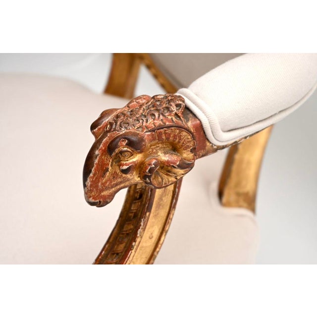 Cream Antique Gilt Wood Salon Chair by S.J Waring, 1880 For Sale - Image 8 of 11