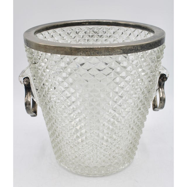 Mid 20th Century English Crystal Diamond Cut Ice Bucket For Sale In Tulsa - Image 6 of 7