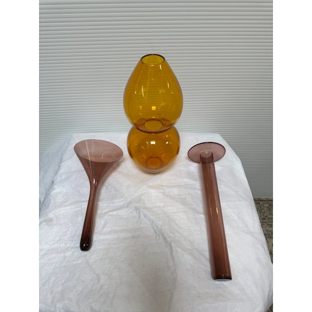Mid-Century Modern Kare Amore Orange Vase, Three Piece For Sale - Image 3 of 12