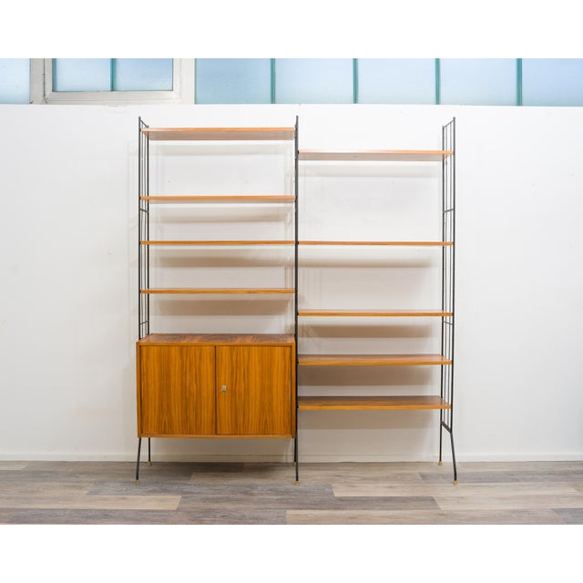 1960s Free-Standing Shelf with Black Metal Ladders, 1960s For Sale - Image 5 of 16