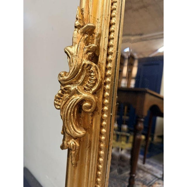 French Carved Scroll Mirror in Gilt Finish For Sale - Image 4 of 5