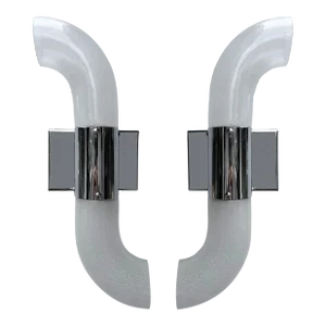 Pair of Metal Sconces Murano Glass by Aldo Nason for Mazzega, Italy, 1970s