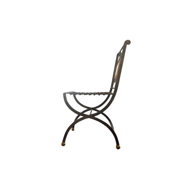 Maitland - Smith Late 20th Century Lyre Back Iron Folding Chair For Sale - Image 4 of 10