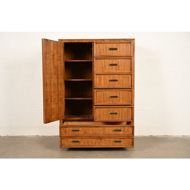 1970s Thomasville Mid-Century Modern Campaign Walnut Gentleman's Chest, Circa 1970s For Sale - Image 5 of 15
