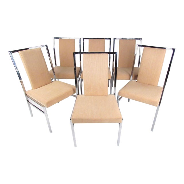 Late 20th Century Modern Chrome Dining Chairs - 6 Pieces For Sale