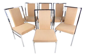 Late 20th Century Modern Chrome Dining Chairs - 6 Pieces