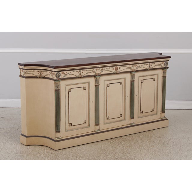 Neoclassical Ej Victor Painted Mahogany Sideboard Buffet For Sale - Image 3 of 18