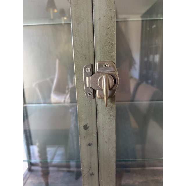 Industrial Iron & Glass Display Cabinet For Sale - Image 15 of 15