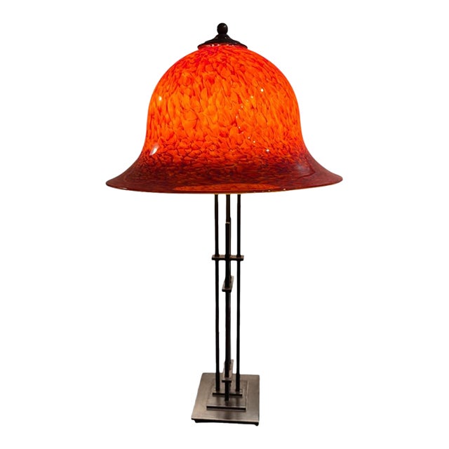 Signed Wimberley Glassworks Handblown Art Glass Table Lamp – Sculptural Studio Glass Lighting, Texas Modern For Sale