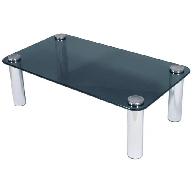 1960s Italian Chrome & Smoked Glass Marcuso Coffee Table by Marco Zanuso for Zanotta, 1960s For Sale - Image 5 of 5