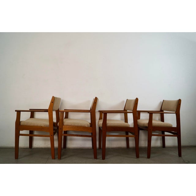 1960’s Mid-Century Danish Modern Teak Dining Arm Chairs - Set of 4 For Sale In Los Angeles - Image 6 of 12