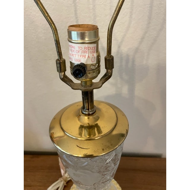 Mid 20th Century Vintage Mid-Century Cut Crystal and Brass Table Lamp For Sale - Image 5 of 5