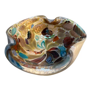 Vintage Tutti Frutti Murano Art Glass Style Bowl For Sale