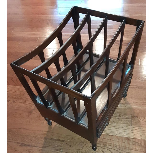 Traditional 1990s Vintage Traditional Classic Mahogany Magazine Stand For Sale - Image 3 of 5
