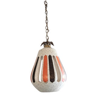 Vinage Mid-Century Ceramic Hanging Swag Light For Sale