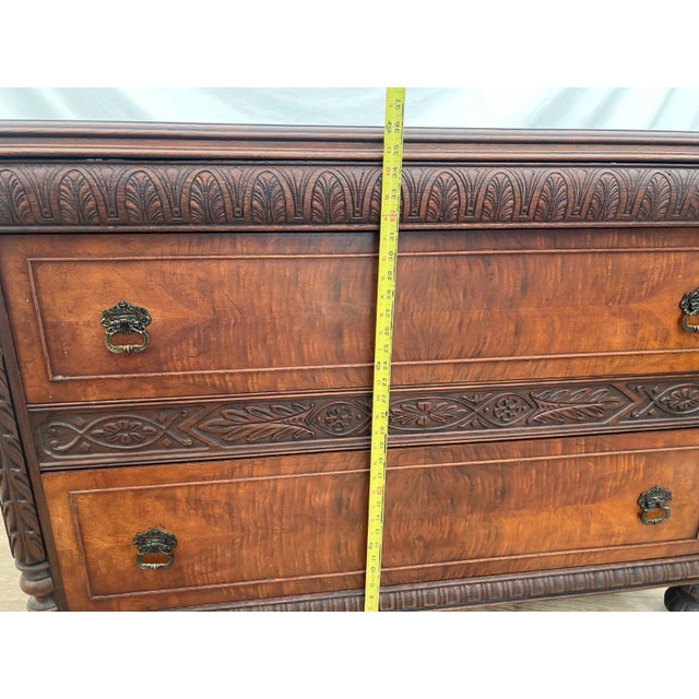 Antique Sideboard, Buffet, Console, Hand Carved, Mirror, Renaissance Revival For Sale - Image 12 of 16
