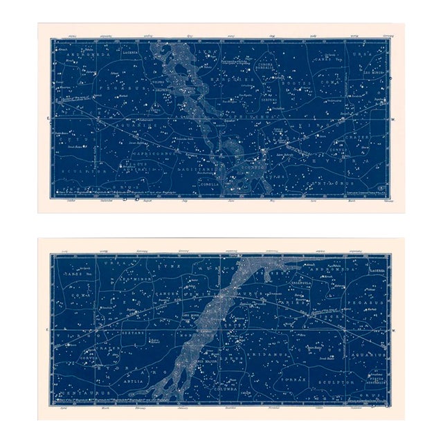 This is a set of 2 constellation maps that look great hung together! Beautiful details and linework! These very wide...