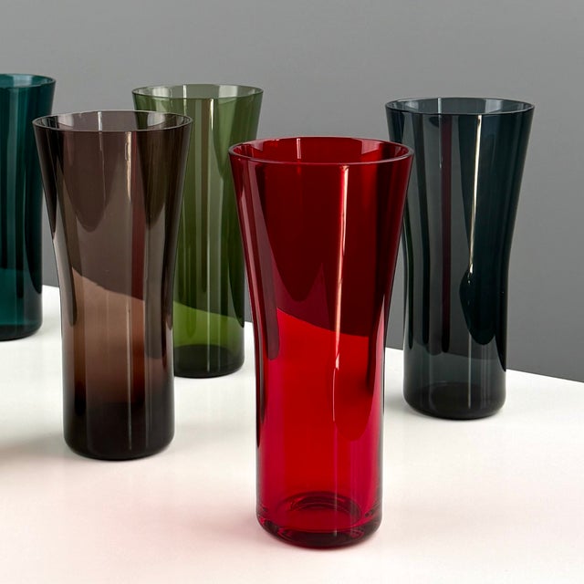 Multi-Colored Drinking Glasses, 1960s, Set of 6 For Sale - Image 4 of 9
