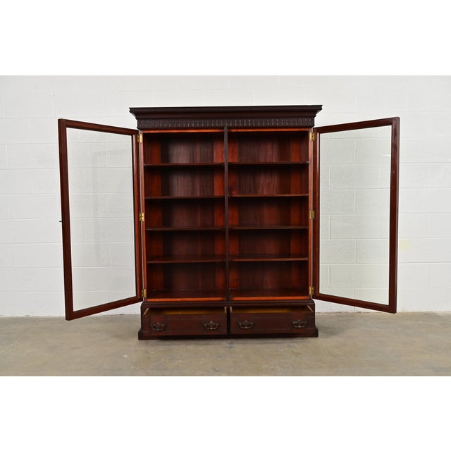 Late 19th Century Herter Brothers Style Antique Eastlake Victorian Carved Mahogany Bookcase, Circa 1880s For Sale - Image 5 of 14