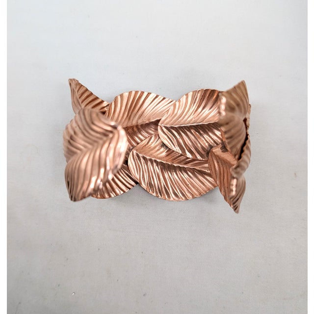 Vintage 1982 Signed Napier Book Piece Wide Leaves Bracelet For Sale - Image 10 of 10
