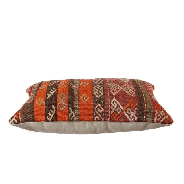 Decorative pillow cover made from vintage handwoven Turkish kilim pieces. Backed with good quality cotton fabric. Pillow...