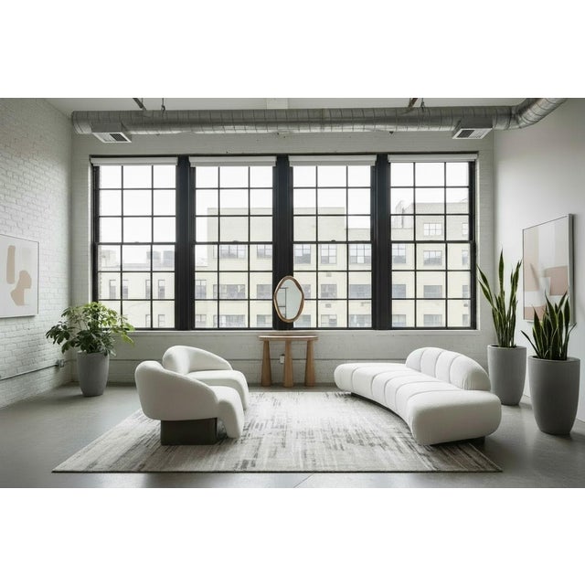 Kaia Modern White Boucle Right Arm Accent Chair For Sale - Image 11 of 11