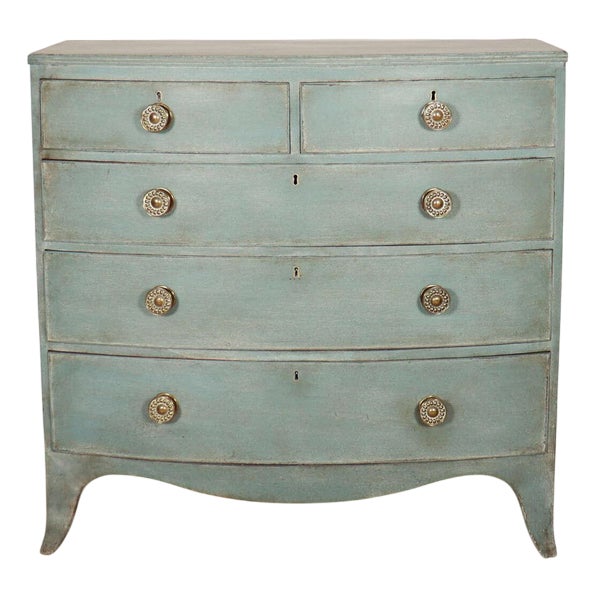 English Bow Front Chest of Drawers For Sale