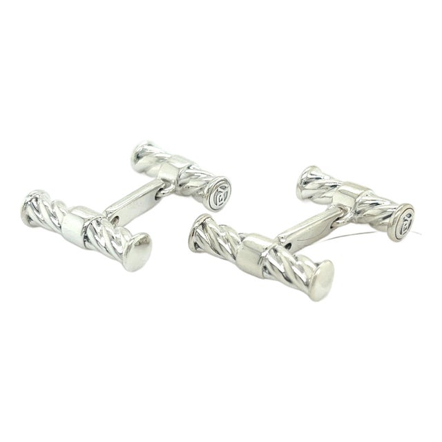 1990s Pair of David Yurman Estate Men Cufflinks Sterling Silver For Sale