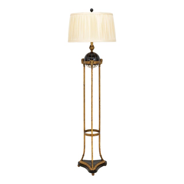 French Empire Revival Ram Head Motif Floor Lamp For Sale