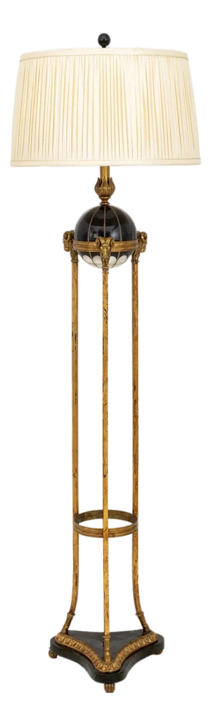 French Empire Revival Ram Head Motif Floor Lamp