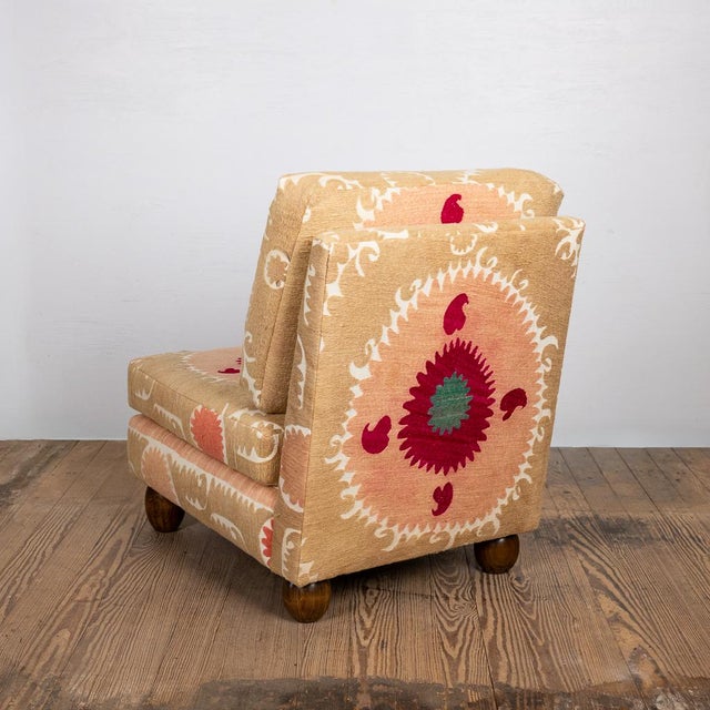 Slipper Chair Upholstered in Suzani For Sale - Image 4 of 8